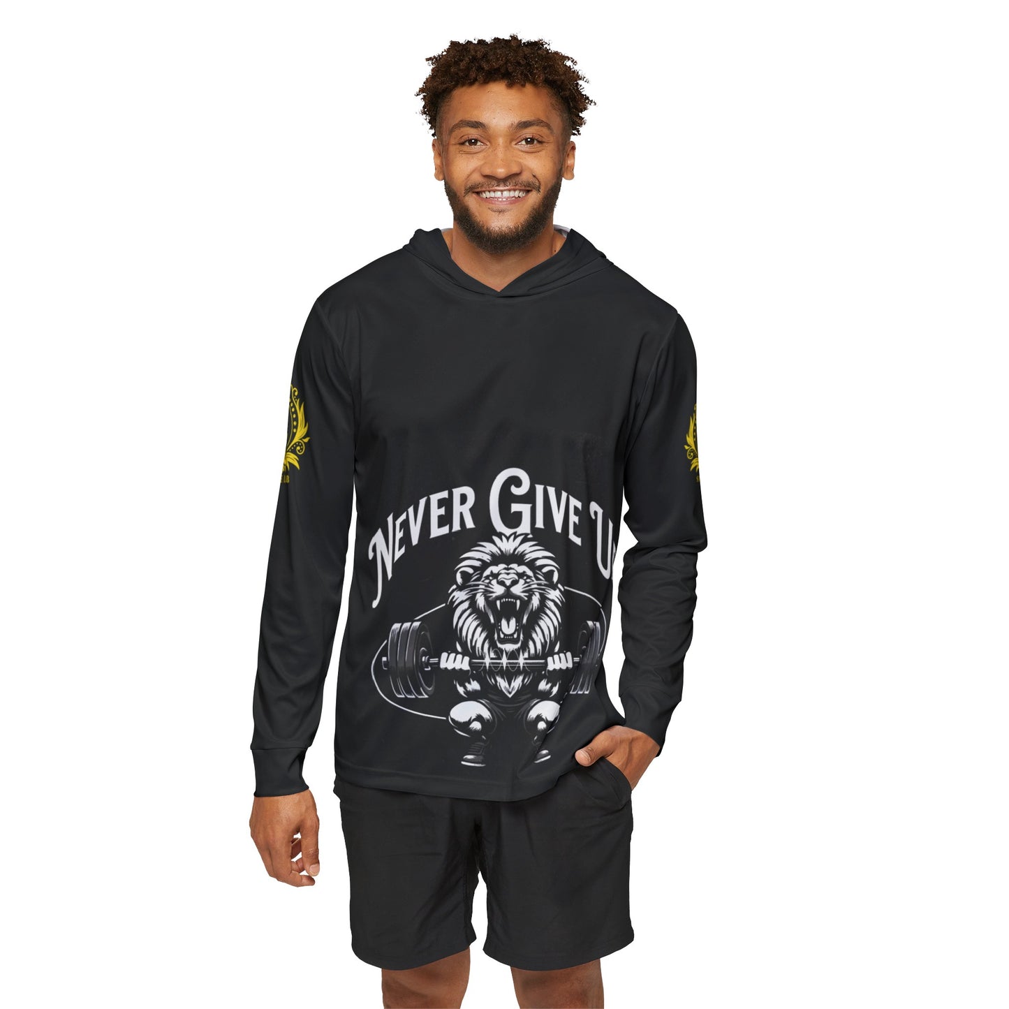 Men's Sports Warmup Hoodie Never Give Up Lion