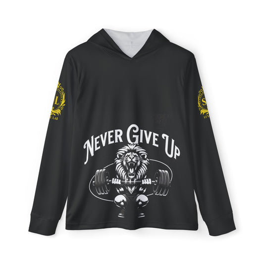 Men's Sports Warmup Hoodie Never Give Up Lion