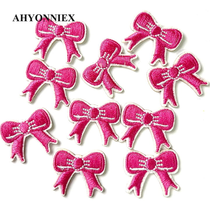 10pcs/Lot Small Bowknot Patch Embroidery Sticker Iron On Patches for Clothing Applique Embroidery DIY Clothing Accessories