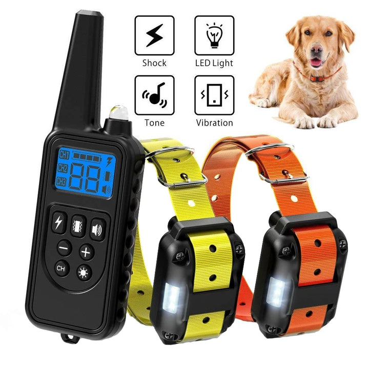 1pc Dog Training Device 20~100 lb Pet Dog Waterproof Collar LCD Long Distance Remote Control Static Electricity/Vibration