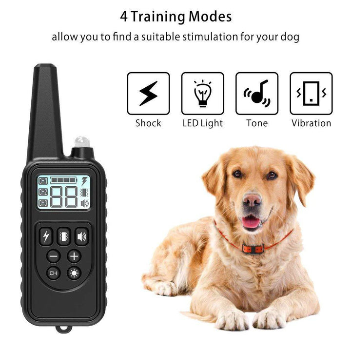 1pc Dog Training Device 20~100 lb Pet Dog Waterproof Collar LCD Long Distance Remote Control Static Electricity/Vibration