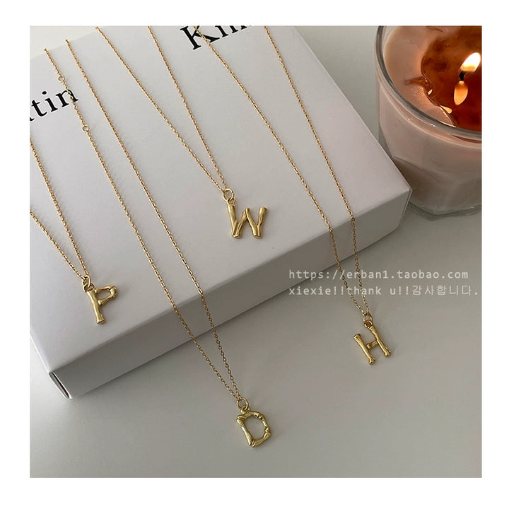 Women's Niche Design Sterling Silver Letter Necklace