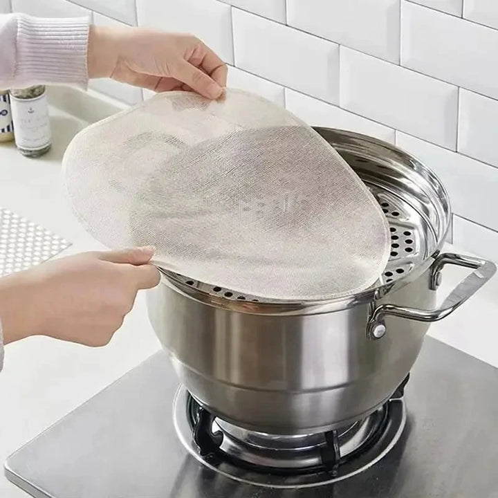 10Pcs 24/28/32CM Pure Cotton Steamer Cloth Household Drawer Cloth Steamed Rice And Bun Mat Round Cotton Gauze Kitchen Steamer