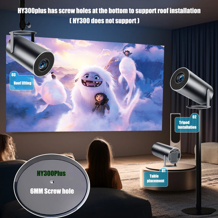 DITONG HY300 PLUS Smart Mini Projector Android 11 Full HD Projector  Support 4K 5G  WiFi 6   Home Movie hy300 pro Projector