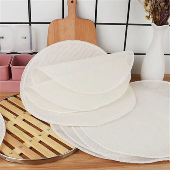 10Pcs 24/28/32CM Pure Cotton Steamer Cloth Household Drawer Cloth Steamed Rice And Bun Mat Round Cotton Gauze Kitchen Steamer