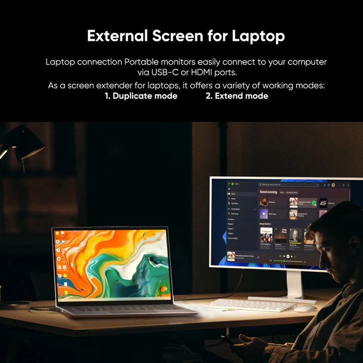 Dopesplay 14.1inch Portable Lapdock Monitor with Keyboard Battery 1080P IPS 60HZ  Screen Display For Laptop Steam Deck Mac Phone