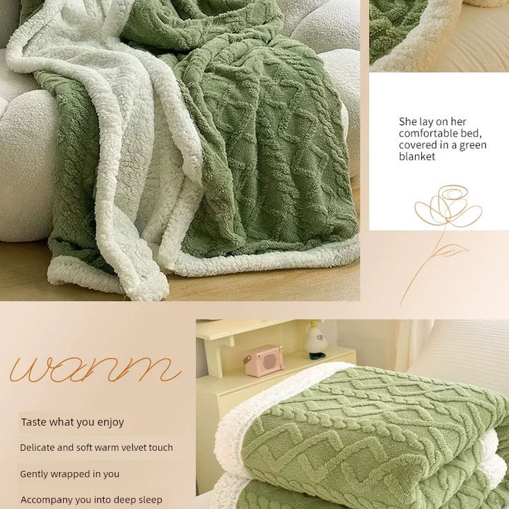 Sofa Blanket Winter Thick Blanket Coral Fleece Dormitory Single Woollen Blanket Office Nap Blanket Fall and Winter Blanket