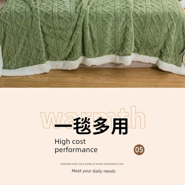 Sofa Blanket Winter Thick Blanket Coral Fleece Dormitory Single Woollen Blanket Office Nap Blanket Fall and Winter Blanket