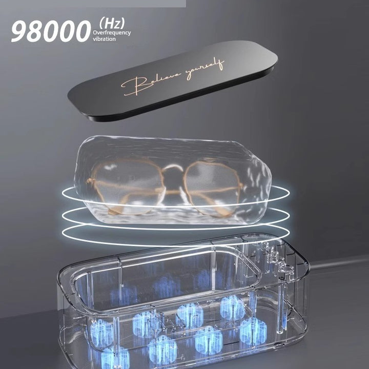 Blue Light Ultrasonic Cleaning Machine For Home Glasses Washing Jewelry Contact Lens Case Tooth Socket Automatic Cleaning Machine Instrument