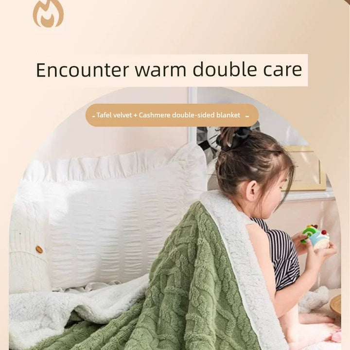 Sofa Blanket Winter Thick Blanket Coral Fleece Dormitory Single Woollen Blanket Office Nap Blanket Fall and Winter Blanket