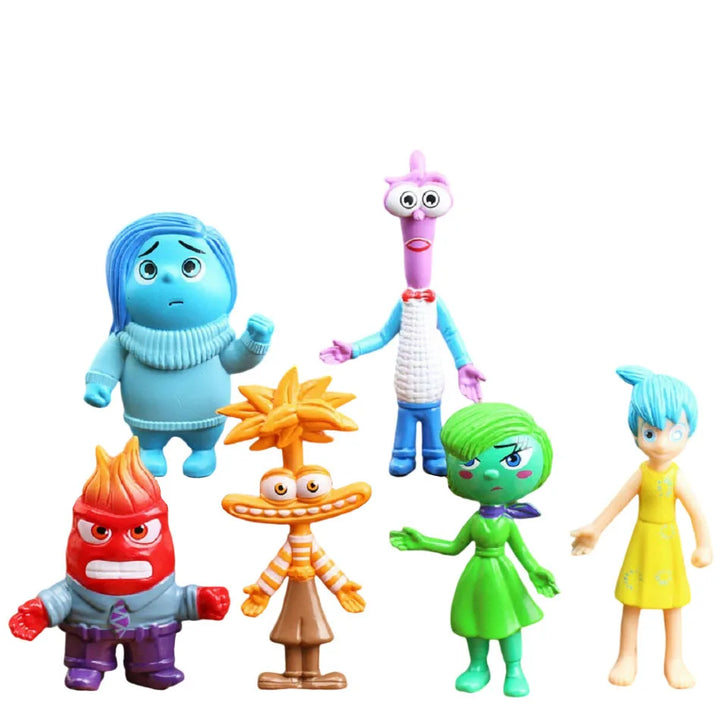 6pcs Inside Out 2 Figure Anime Joy Sadness Angry Action Figurine Fear Disgust Kits Collection Model Toy Gift In Stock