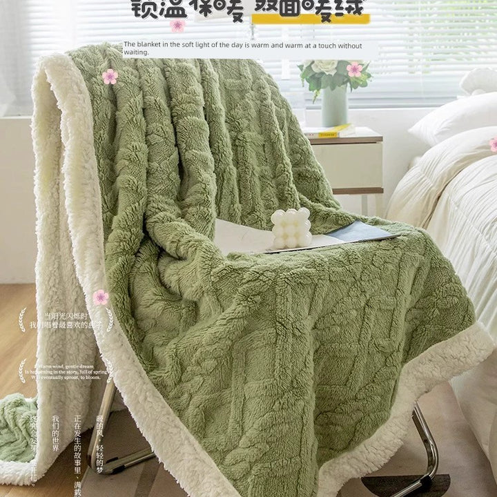 Sofa Blanket Winter Thick Blanket Coral Fleece Dormitory Single Woollen Blanket Office Nap Blanket Fall and Winter Blanket