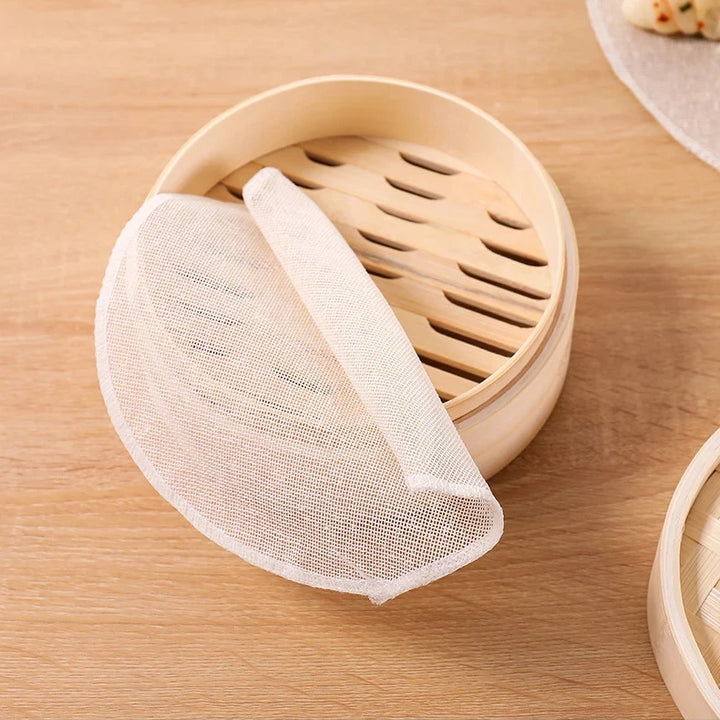 10Pcs 24/28/32CM Pure Cotton Steamer Cloth Household Drawer Cloth Steamed Rice And Bun Mat Round Cotton Gauze Kitchen Steamer