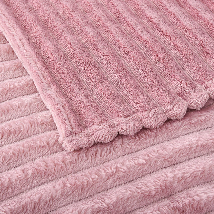 1pc Solid Color Flannel Blanket Soft Warm Throw Blankets for Couch Sofa Office Bed Camping Travel Multi-purpose Gift Blanket