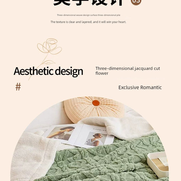 Sofa Blanket Winter Thick Blanket Coral Fleece Dormitory Single Woollen Blanket Office Nap Blanket Fall and Winter Blanket