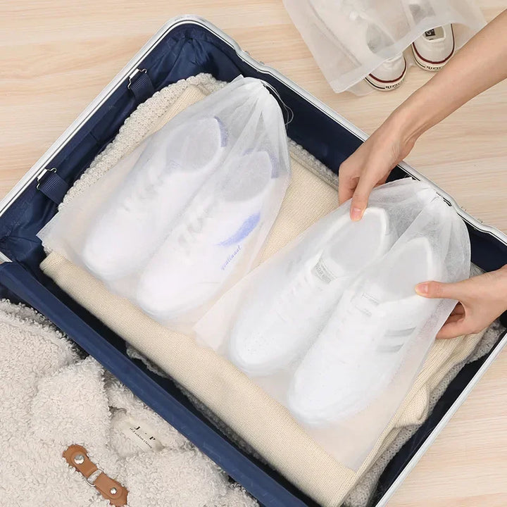 10 PCS Shoe Storage Bag Wardrobe Storage Bag Non-Woven Travel Portable Bag Waterproof Pocket Clothing Sorting Hanging Bag