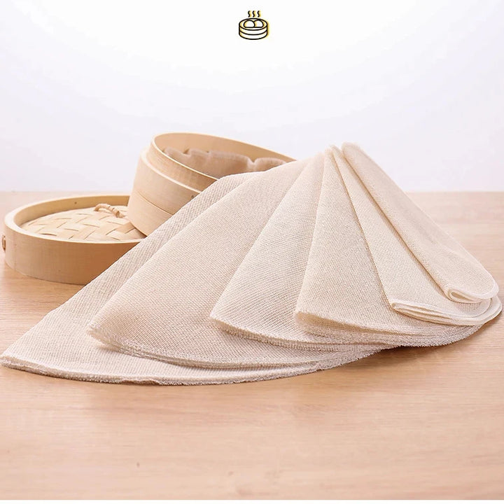 10Pcs 24/28/32CM Pure Cotton Steamer Cloth Household Drawer Cloth Steamed Rice And Bun Mat Round Cotton Gauze Kitchen Steamer