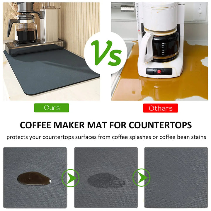 Super Absorbent Large Kitchen Absorbent Mat Antiskid Draining Coffee Dish Drying Mat Quick Dry Bathroom Drain Pad Tableware Mat