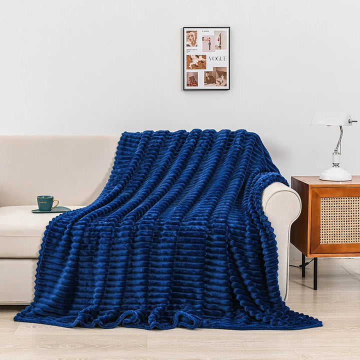 1pc Solid Color Flannel Blanket Soft Warm Throw Blankets for Couch Sofa Office Bed Camping Travel Multi-purpose Gift Blanket