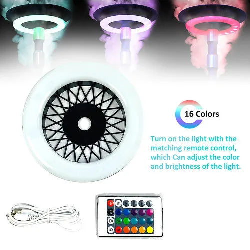 JUSES' S Hookah LED Ring Light Rechargeable RGB Colorful Shisha Lamp Grid Round Hole Buckle Nightclub Smoking Accessories