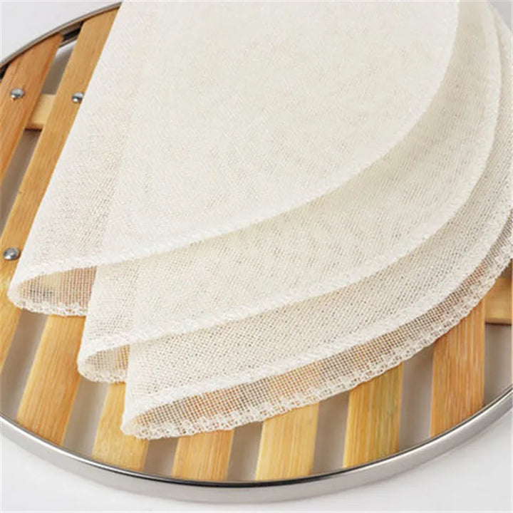 10Pcs 24/28/32CM Pure Cotton Steamer Cloth Household Drawer Cloth Steamed Rice And Bun Mat Round Cotton Gauze Kitchen Steamer