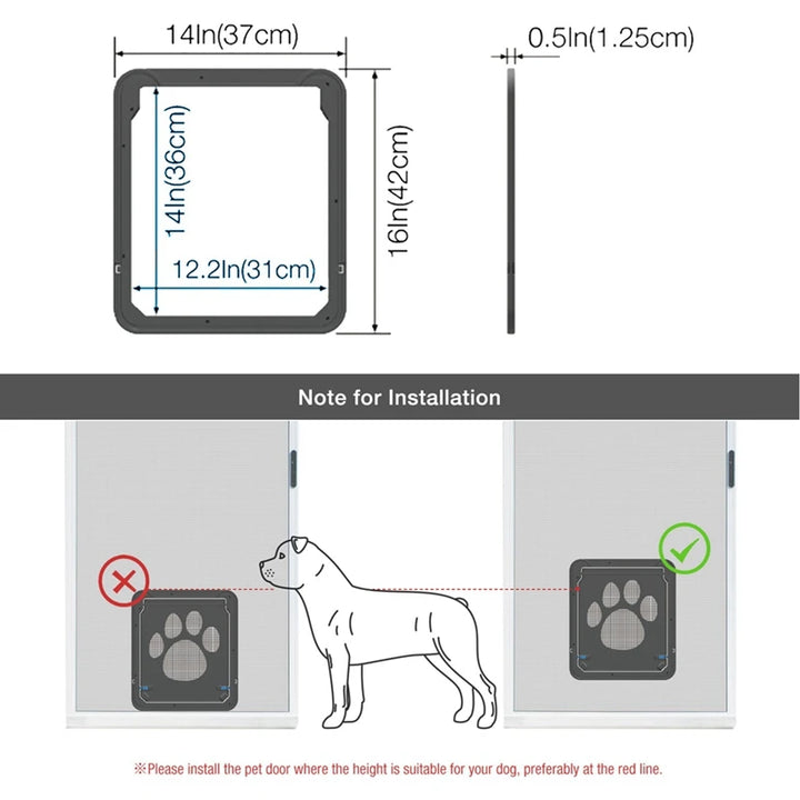 Pet Kitty Dog Door Flap Gate Opener Controlled Entry Electronic Screen Window Protector Wall Mosquito Net