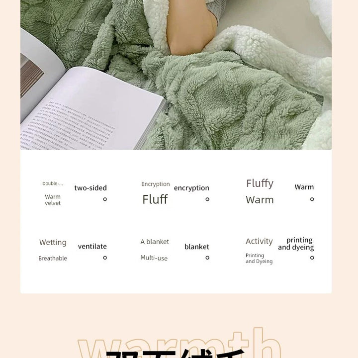 Sofa Blanket Winter Thick Blanket Coral Fleece Dormitory Single Woollen Blanket Office Nap Blanket Fall and Winter Blanket