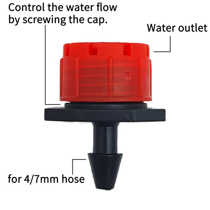 30-500PCS Adjustable 1/4 Irrigation Misting Dripper Sprinkler Head Micro Flow Drip Head Garden Watering Tool Lawn Greenhouse