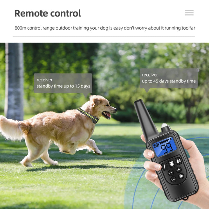 1pc Dog Training Device 20~100 lb Pet Dog Waterproof Collar LCD Long Distance Remote Control Static Electricity/Vibration