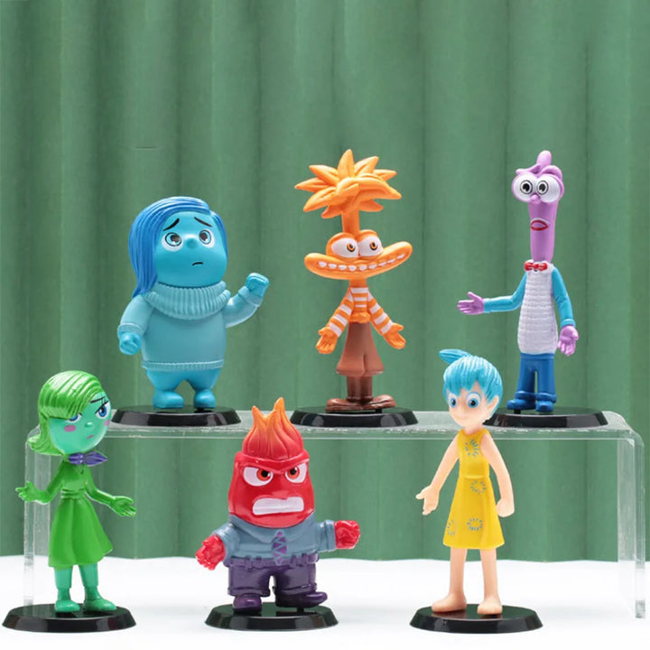 6pcs Inside Out 2 Figure Anime Joy Sadness Angry Action Figurine Fear Disgust Kits Collection Model Toy Gift In Stock