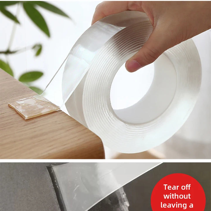 Nano Double Sided Tape Transparent Waterproof Strong Tape Reusable Nano Tape Kitchen Bathroom Home Decoration