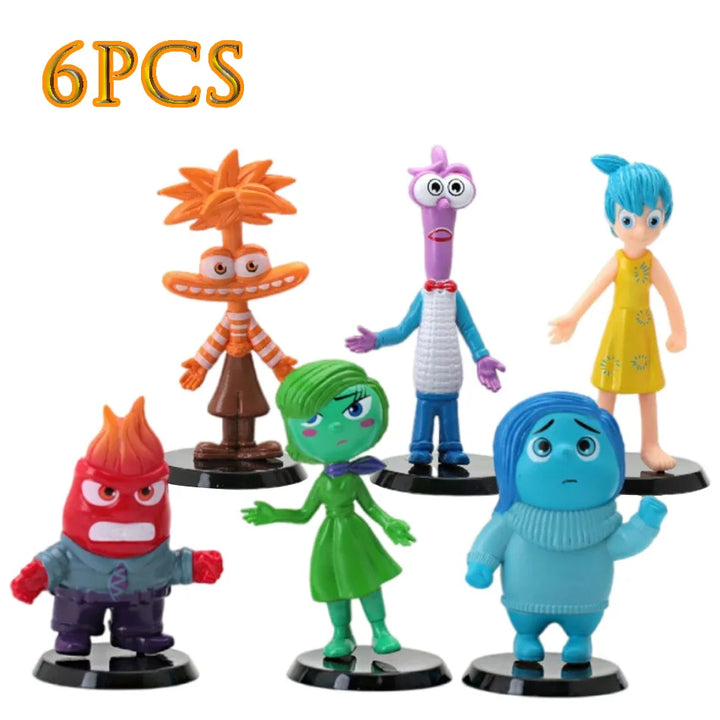 6pcs Inside Out 2 Figure Anime Joy Sadness Angry Action Figurine Fear Disgust Kits Collection Model Toy Gift In Stock