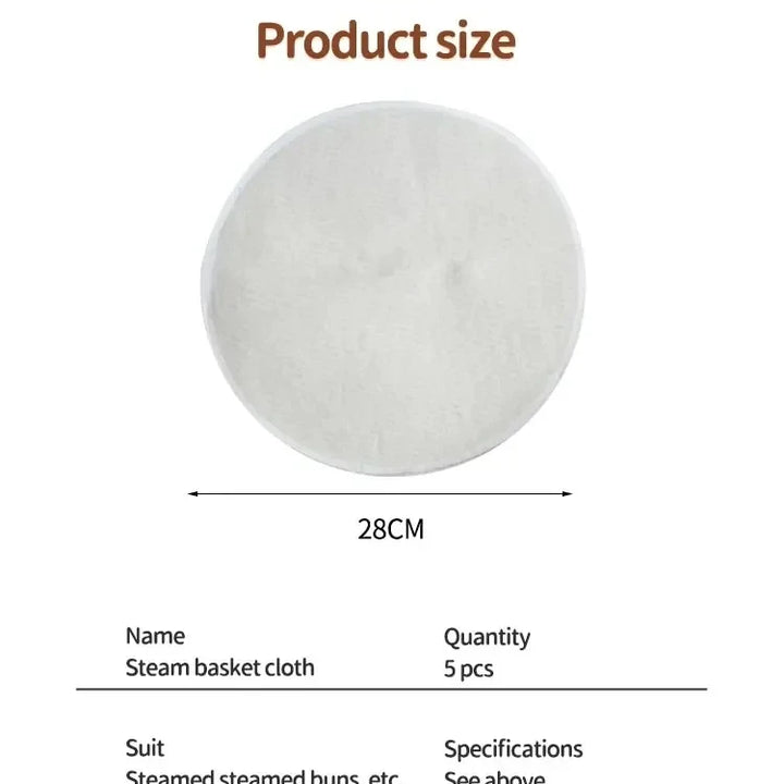 10Pcs 24/28/32CM Pure Cotton Steamer Cloth Household Drawer Cloth Steamed Rice And Bun Mat Round Cotton Gauze Kitchen Steamer