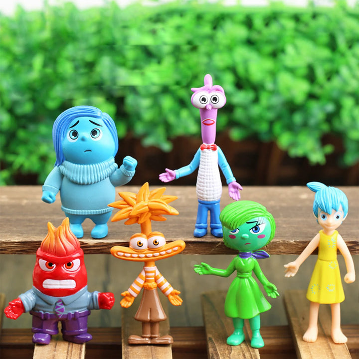 6pcs Inside Out 2 Figure Anime Joy Sadness Angry Action Figurine Fear Disgust Kits Collection Model Toy Gift In Stock