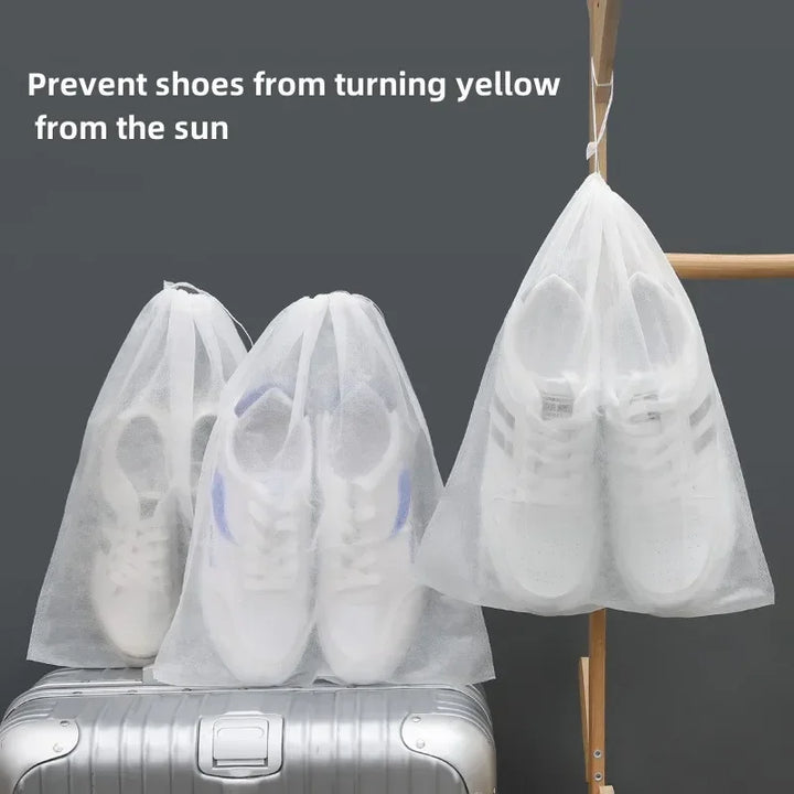 10 PCS Shoe Storage Bag Wardrobe Storage Bag Non-Woven Travel Portable Bag Waterproof Pocket Clothing Sorting Hanging Bag