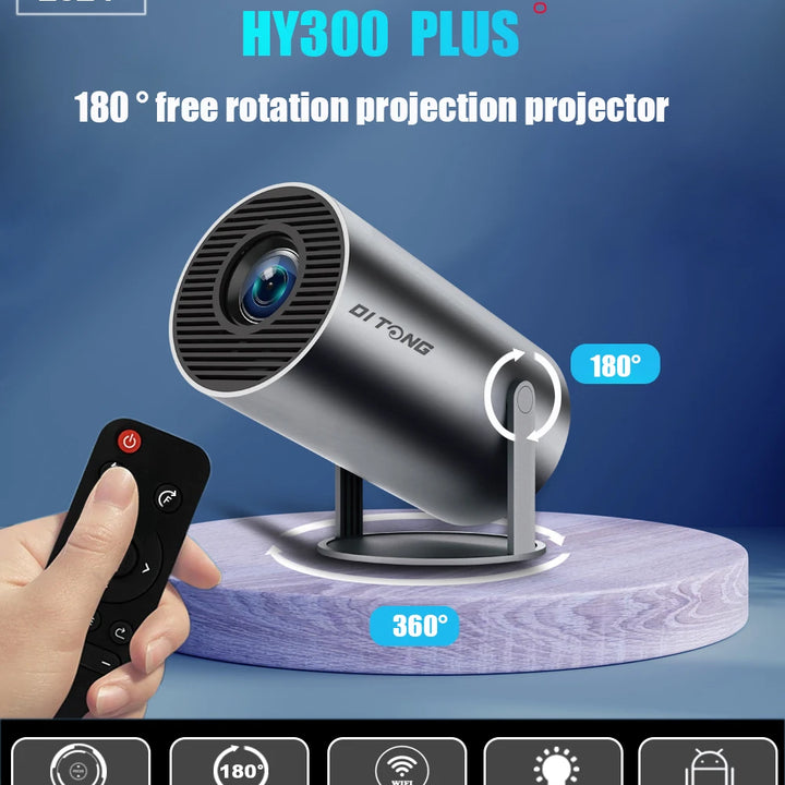 DITONG HY300 PLUS Smart Mini Projector Android 11 Full HD Projector  Support 4K 5G  WiFi 6   Home Movie hy300 pro Projector