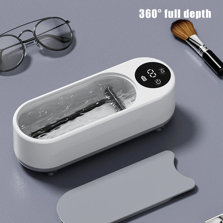 Ultrasonic Retainer Cleaner Machine Multifunctional Glasses Cleaner High Frequency Vibration USB Rechargeable for Coins Dentures