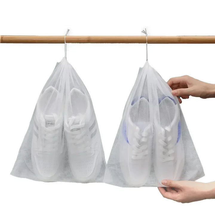 10 PCS Shoe Storage Bag Wardrobe Storage Bag Non-Woven Travel Portable Bag Waterproof Pocket Clothing Sorting Hanging Bag