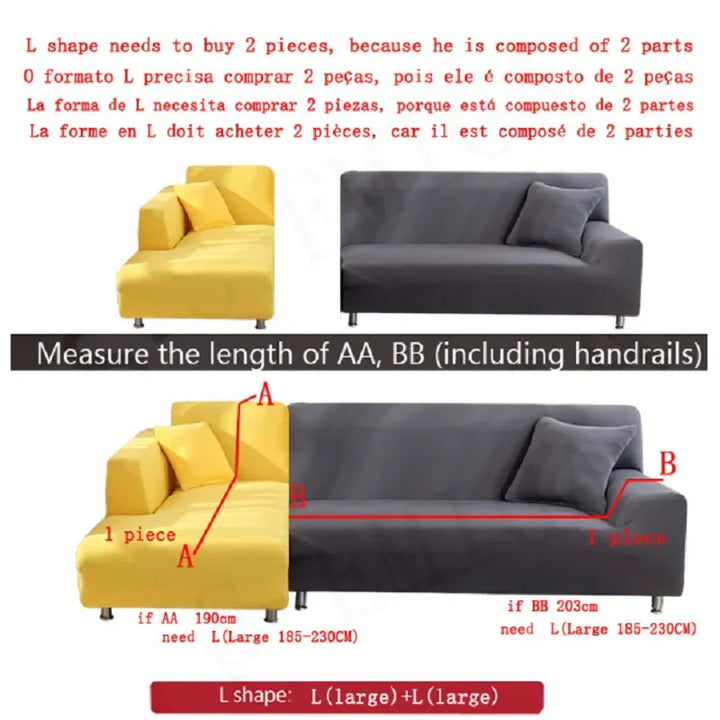 Thick Jacquard Sofa Cover for Living Room 1/2/3/4 Seater Elastic Sofa Cover L-shaped Corner Sofa Cover