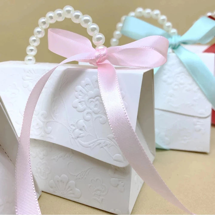 Letterpress Printing Flower Candy Box Mini Packaging Bags Paper Box For Gift Set Box Small Gift Bags Wedding Favors Party Decor