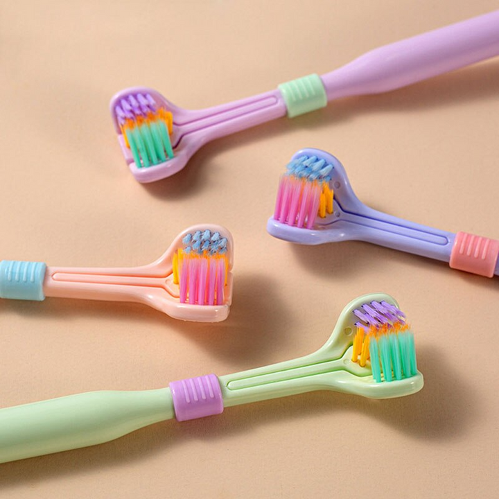 Three-Sided Soft Toothbrush